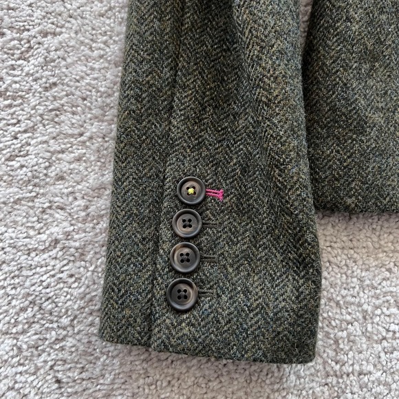 Boden British Tweed By Moon Herringbone Blazer Womens UK 10/ US 6 Green Wool - Picture 4 of 15